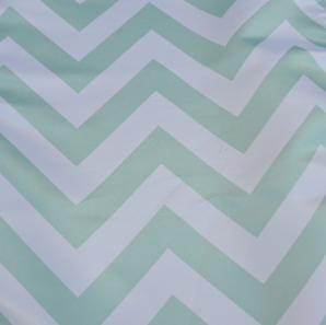 Close up of a mint white table runner.